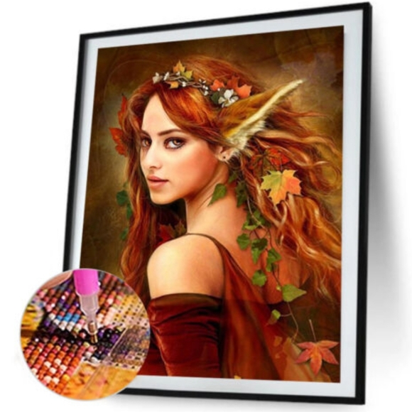 New 5D DIY Full Drill Diamond Art Kit, Fairy, Mosaic Coded 11.81" x 15.7" - Picture 2 of 9